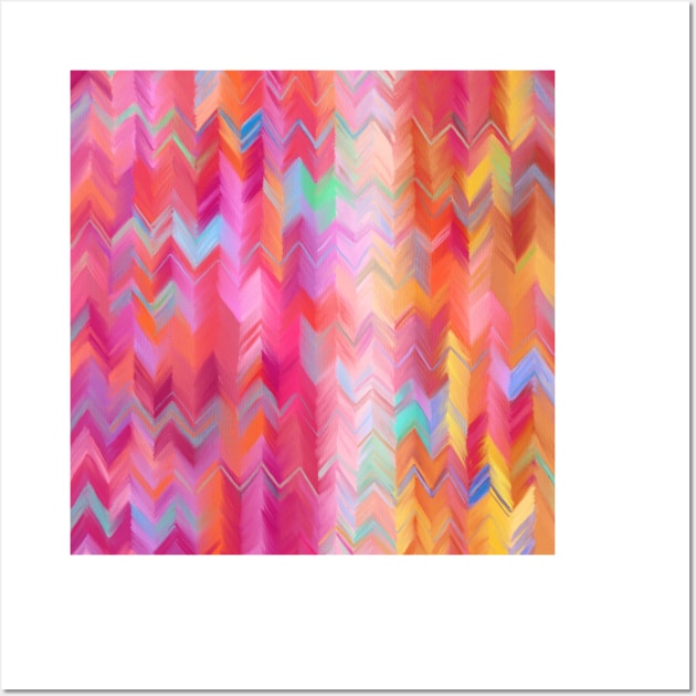 Colorful painted chevron pattern Wall Art by micklyn